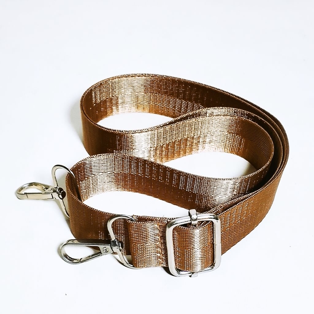 Tali tas selempang polos 3cm besi putih/tali strap slingbags