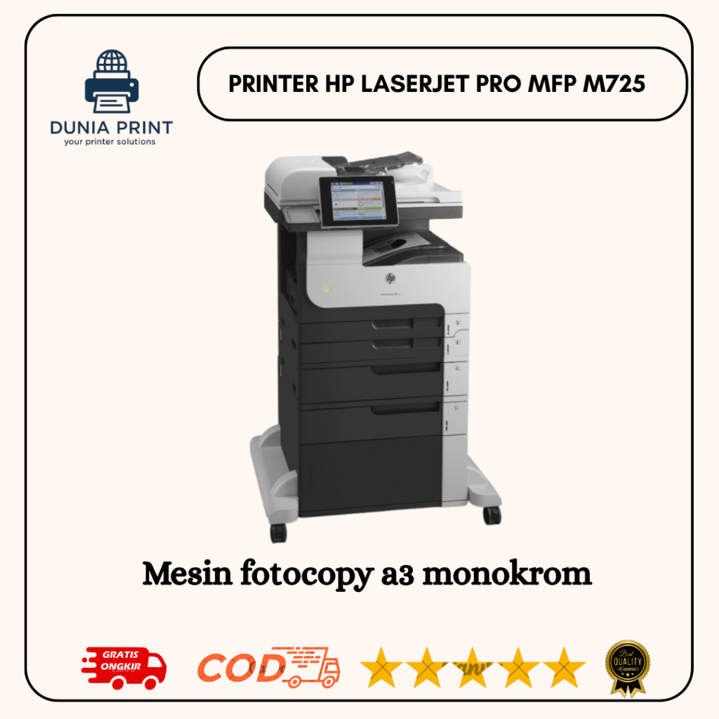 Printer HP LaserJet Enterprise MFP M725 A3 monokrom