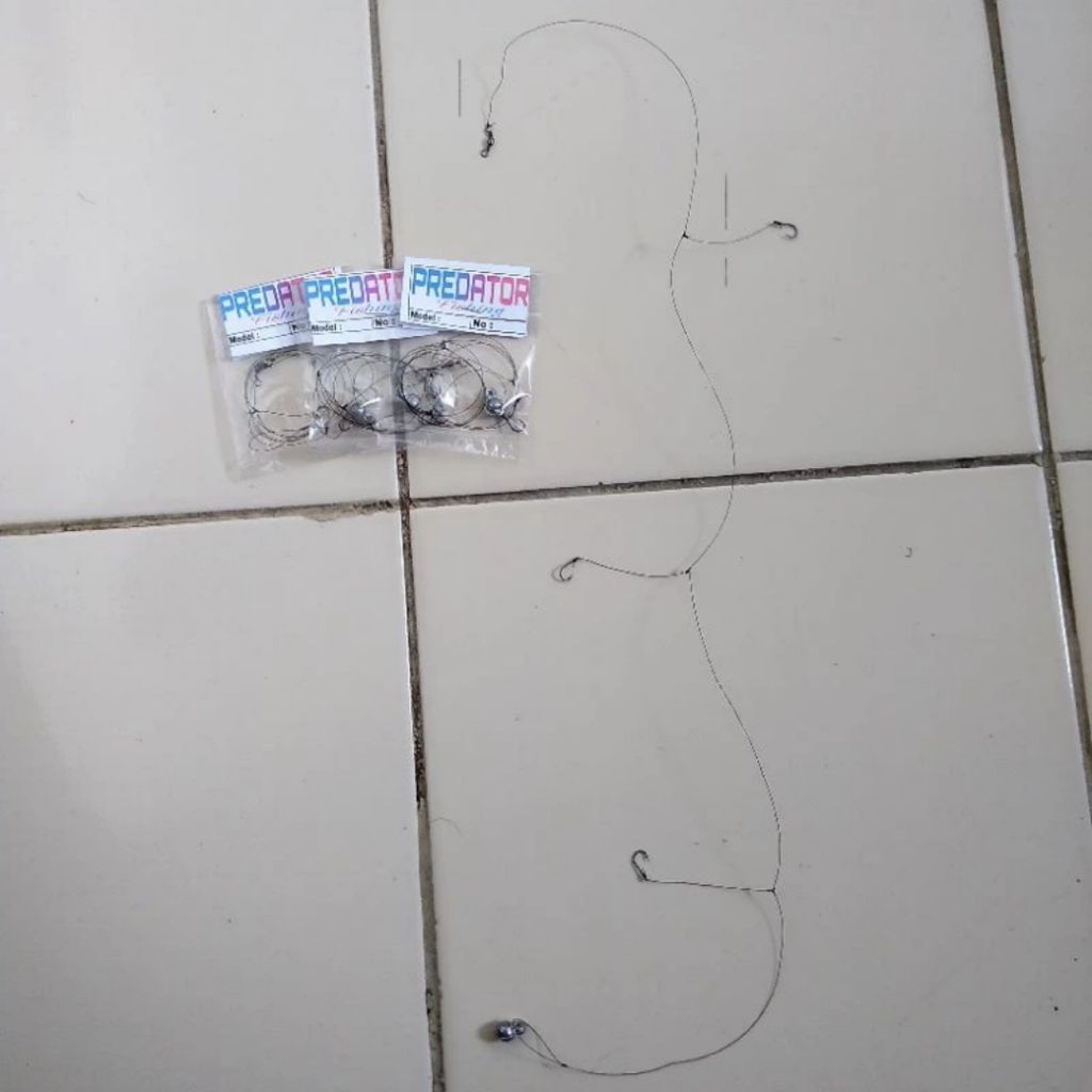 rangkaian pancing bawal/neklin 3kail