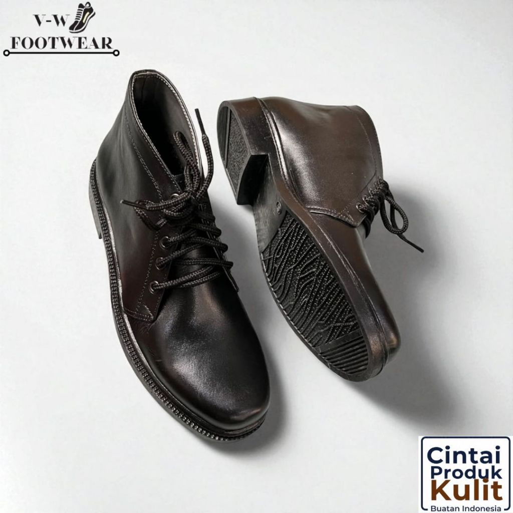 Sepatu Pria Kulit Asli Sapi Model PDH Tali TNI POLRI Security PNS IPDN Paskibra