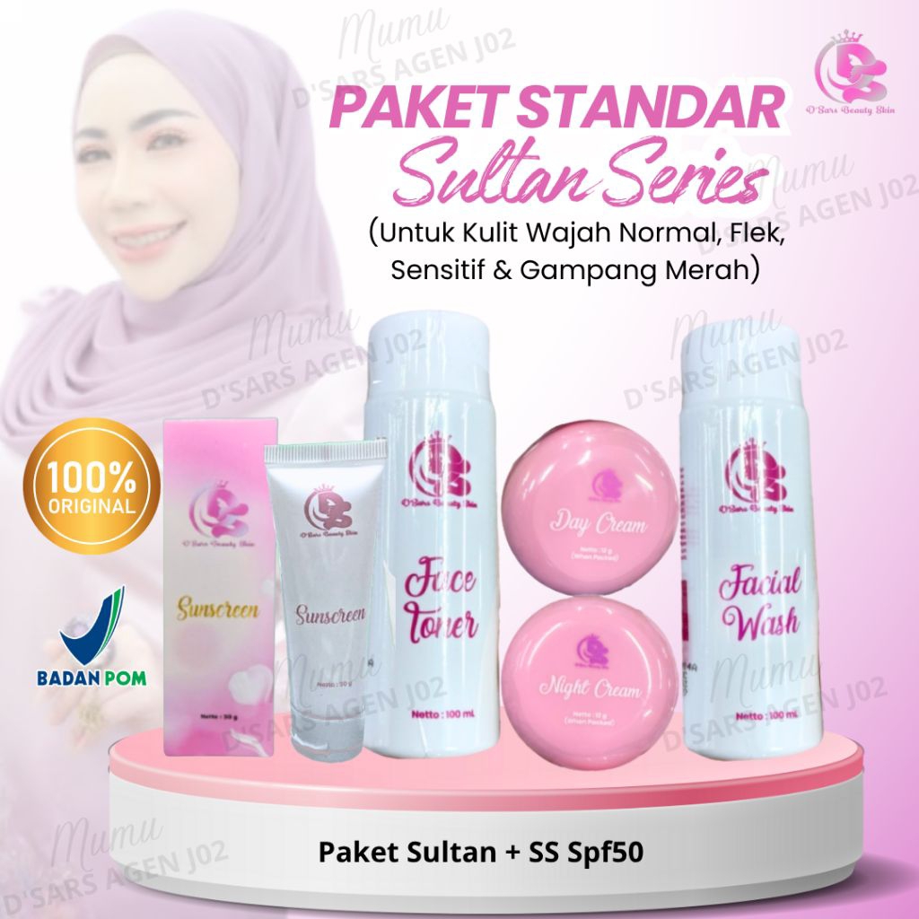PAKET STANDAR - FLEK & NORMAL (SULTAN + SS SPF50) D'SARS BEAUTY SKIN