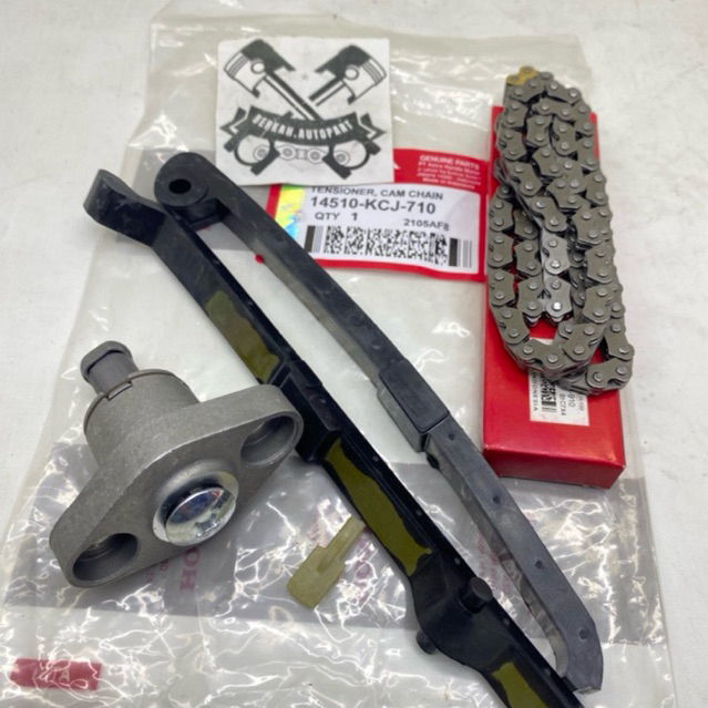Paket 3Item Karet Tensioner+Rantai keteng+Tonjokan keteng Honda GL pro GL Max Neoteck, Megapro lama 