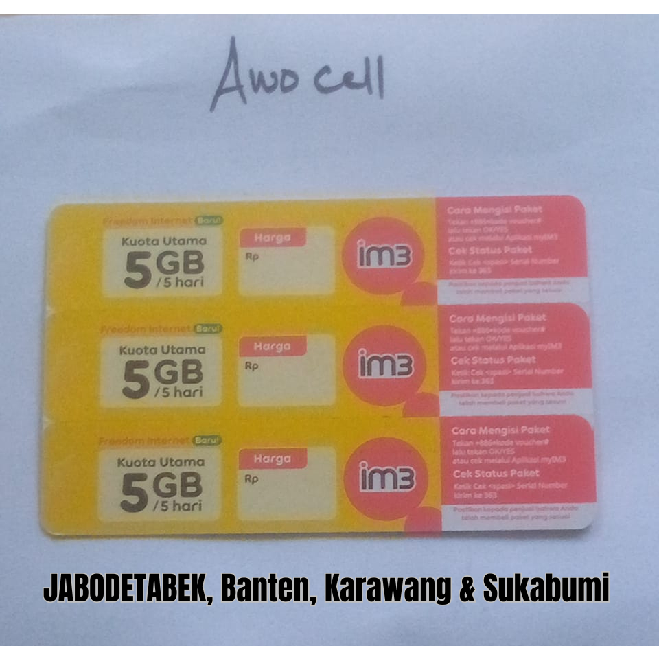 VOCER INDOSAT 5GB+BONUS KUOTA 2GB 5HARI ORI