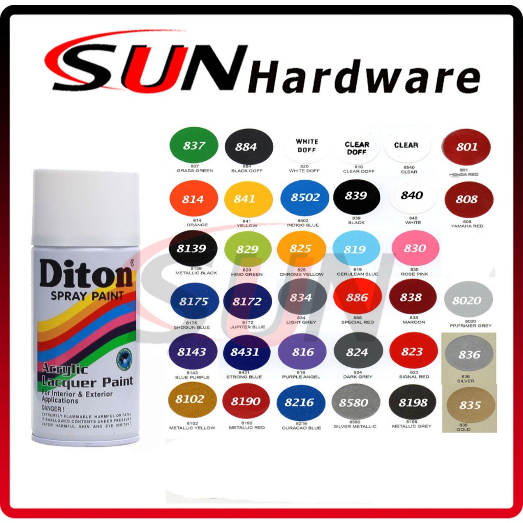 Pilox Diton 150 cc Pilok Pylox Cat Semprot Solid Hitam Putih Clear Silver Metallic Candy Metalik