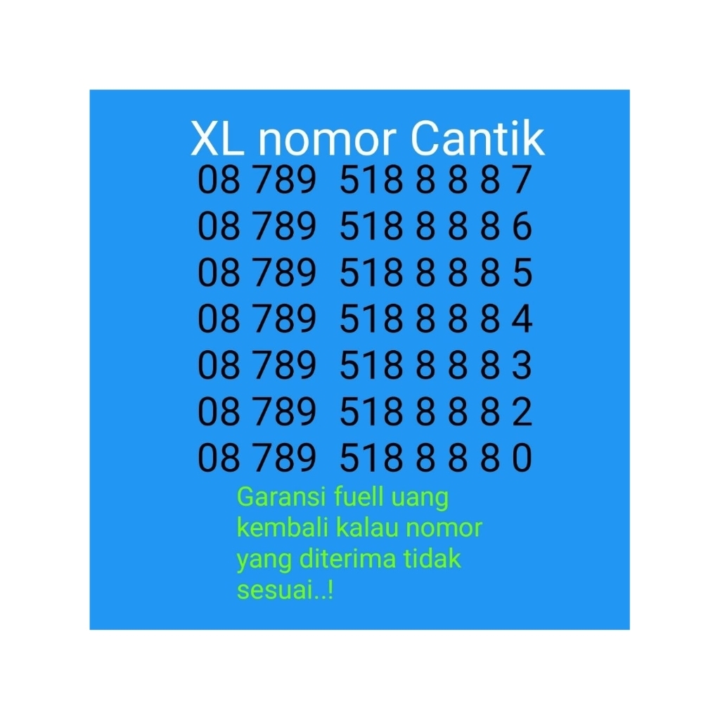 XL nomor cantik kuotanya 3GB murah