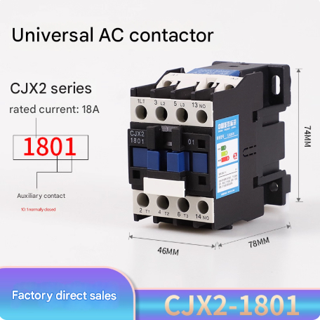AS CJX2-1801 LC1 AC Contactor 18A 3 Phase 3-Pole NC Coil Voltage 380V 220V 110V 36V 24V 50/60Hz