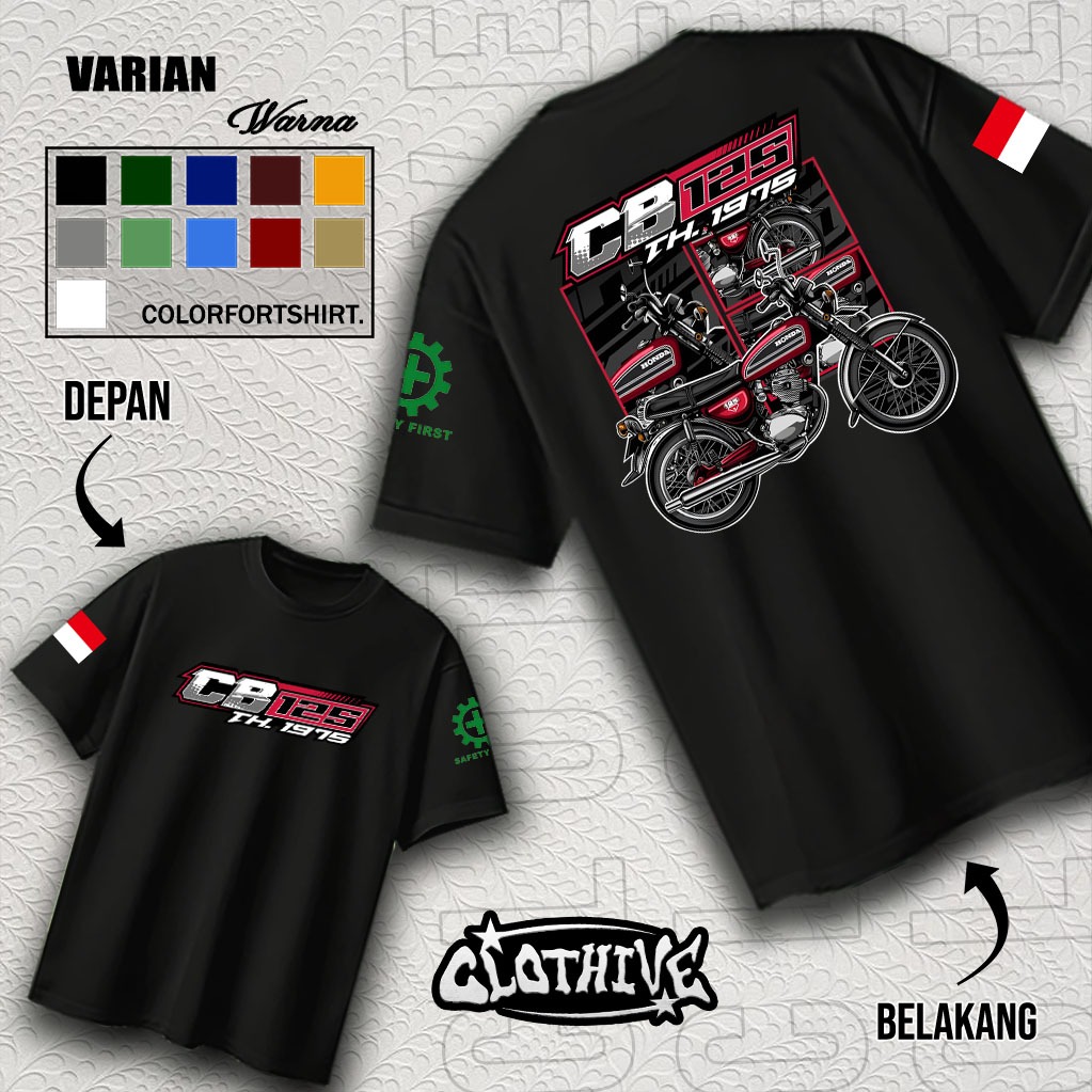 KAOS CLOTHIVE- KAOS RACING CB 125 - KAOS RACING CB 125 PRIA DAN WANITA - TERBARU DAN TERLARIS