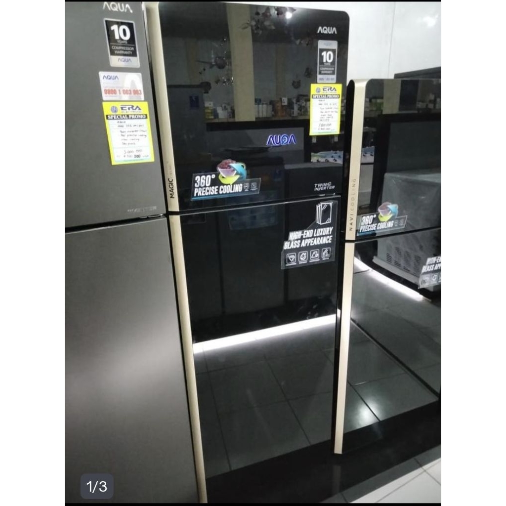 KULKAS BIG REFF AQUA AQR 355IG(BK)