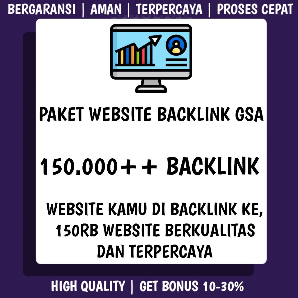 SEO BACKLINK Website GSA 150.000 Jasa Website
