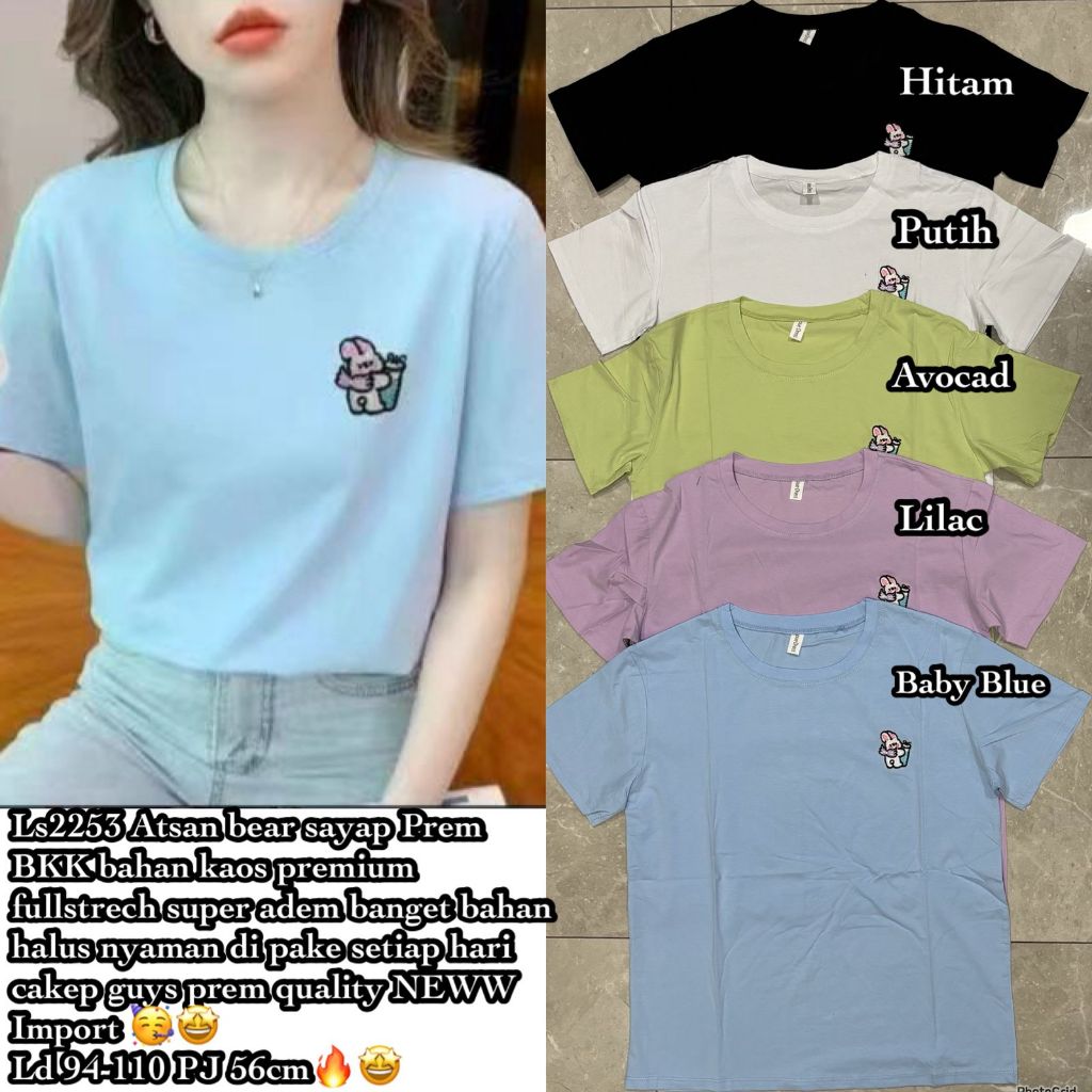 LS2253 KAOS BORDIR BEAR SAYAP