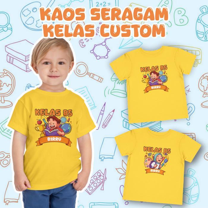 Kaos Seragam Anak Sekolah TK SD Paud Unisex Custom