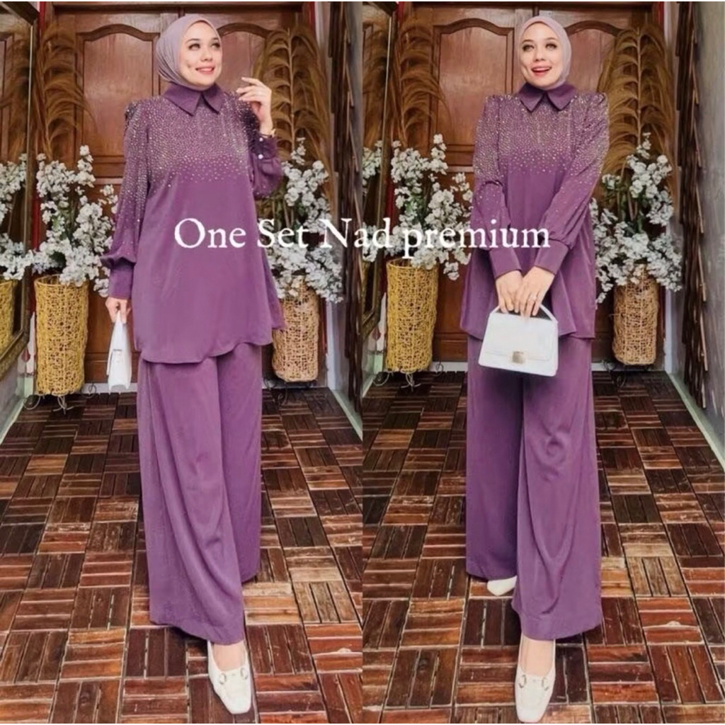 One set terbaru Set celana kulot stelan wanita modis