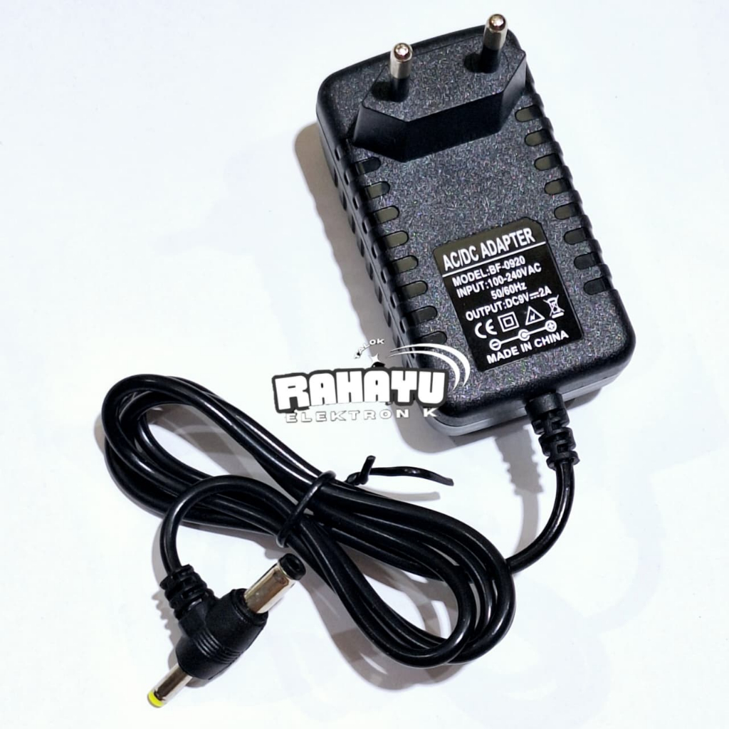 Adaptor DC 2A 12V / 2A 9V / 2A 15V Ujung Besar Kecil Jek T
