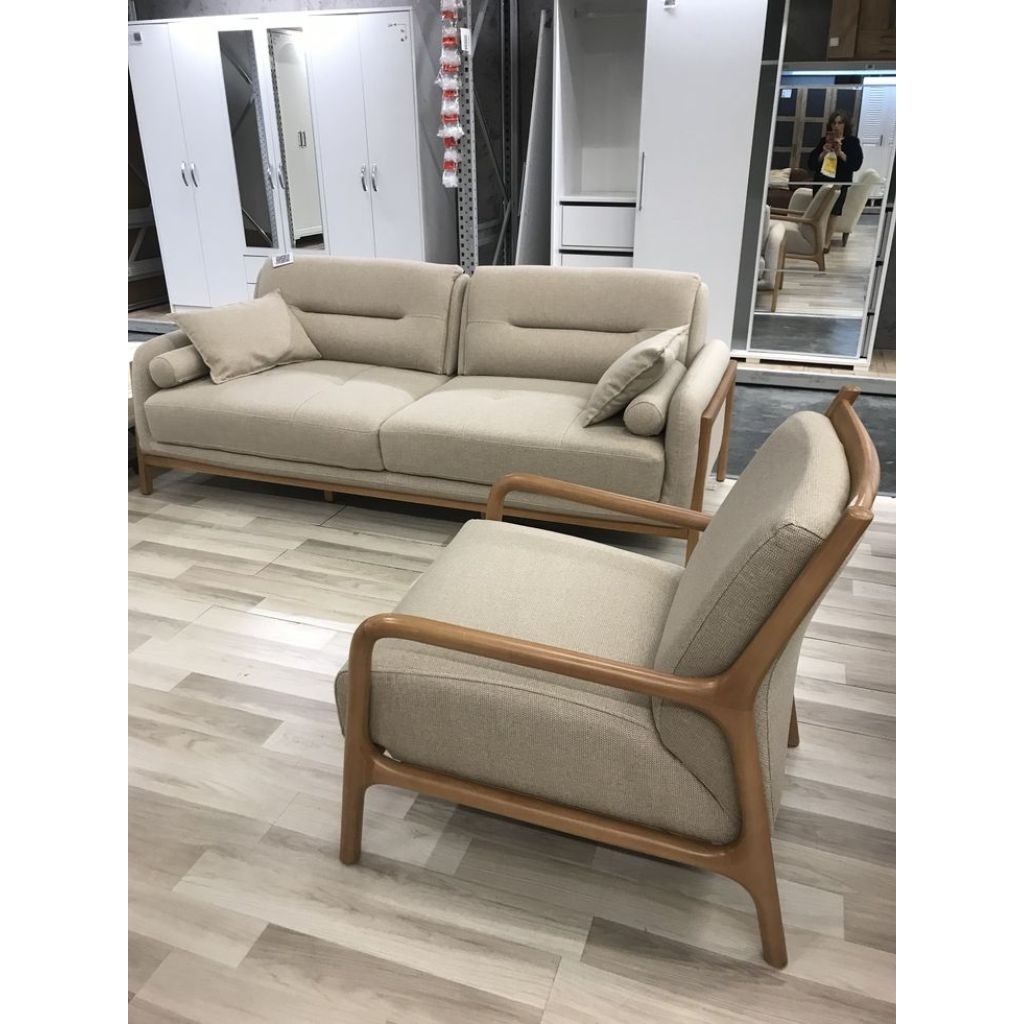 Sofa Scandinavian Kayu Jati Minimalis – Kursi Tamu Jepara Elegan