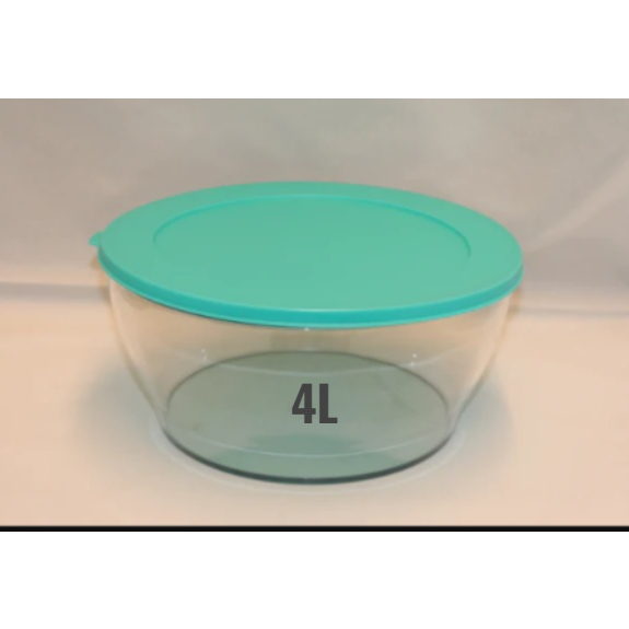 Tupperware clear bowl 4L tutup tosca base bening bahan kristal