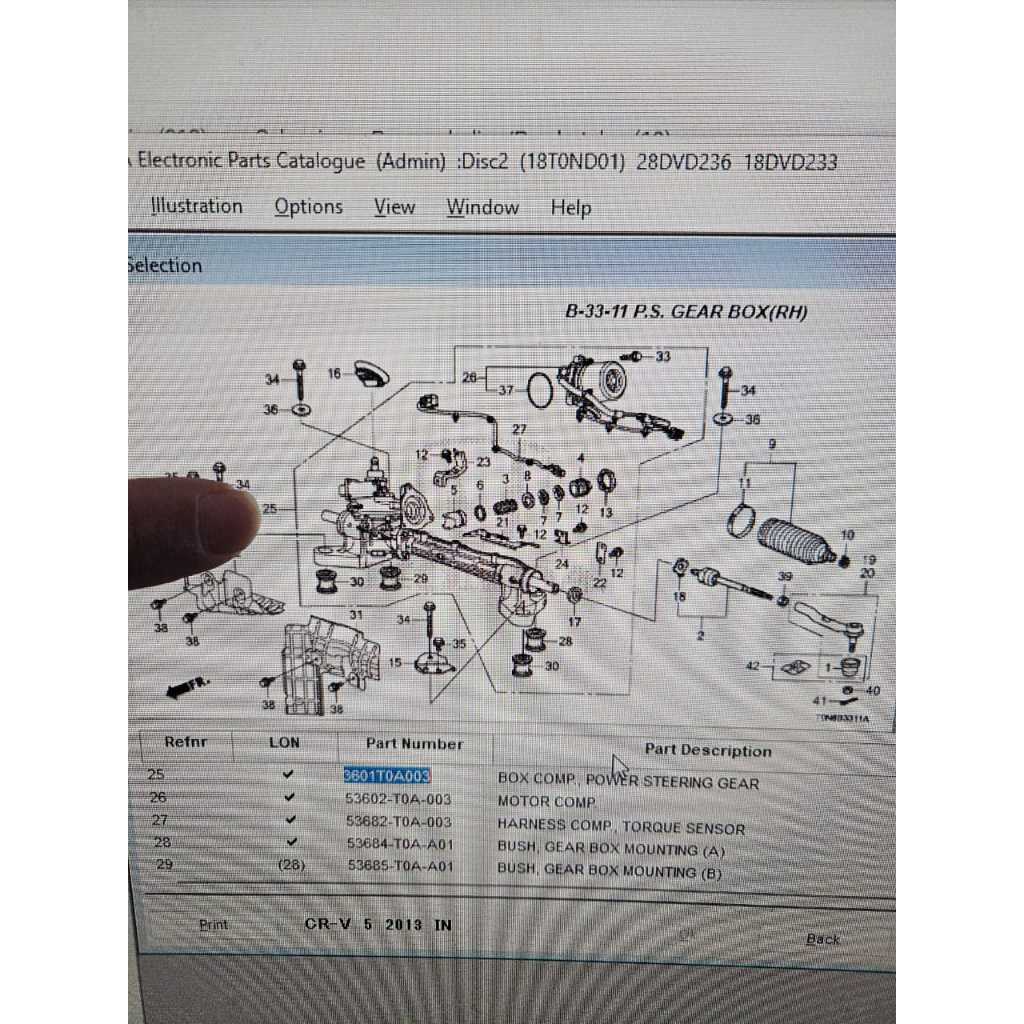 gearbox rack stir steer crv 2013 2014 2015 ori