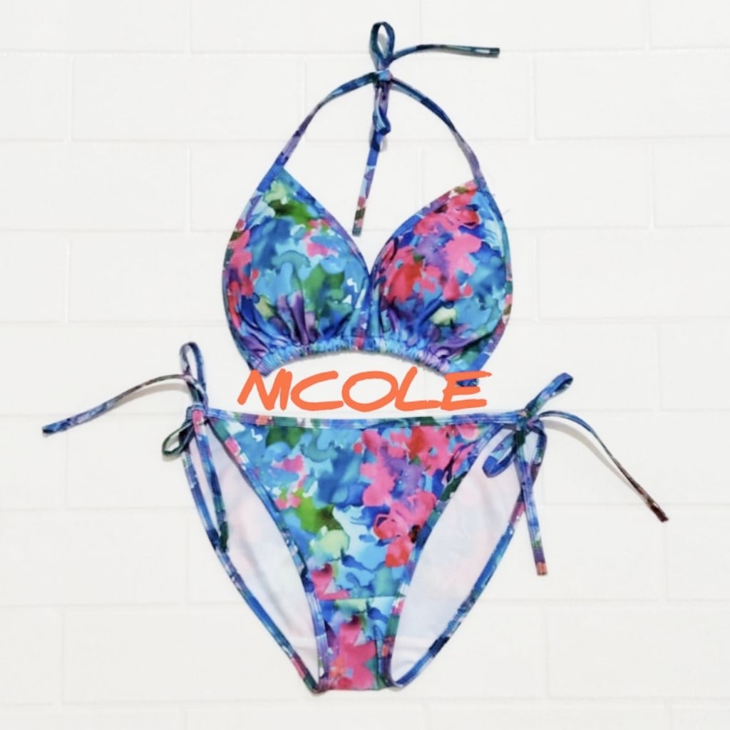 Bikini Segitiga Tali Bikini Sexy Bikini Pantai Bunga Baju Renang Wanita