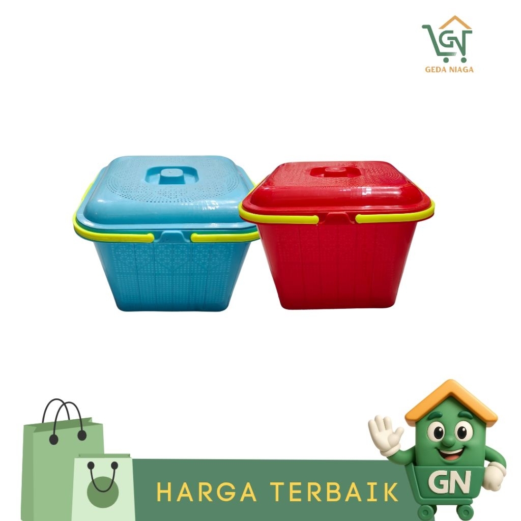 Keranjang Kotak Berkatan Pakai Tutup Valencia Plastik