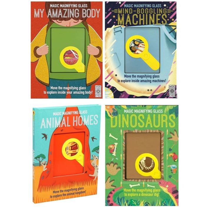 Magic Magnifying glass : My Amazing Body / Machines / Animal homes / Dinosaurs - Board book - Slide 