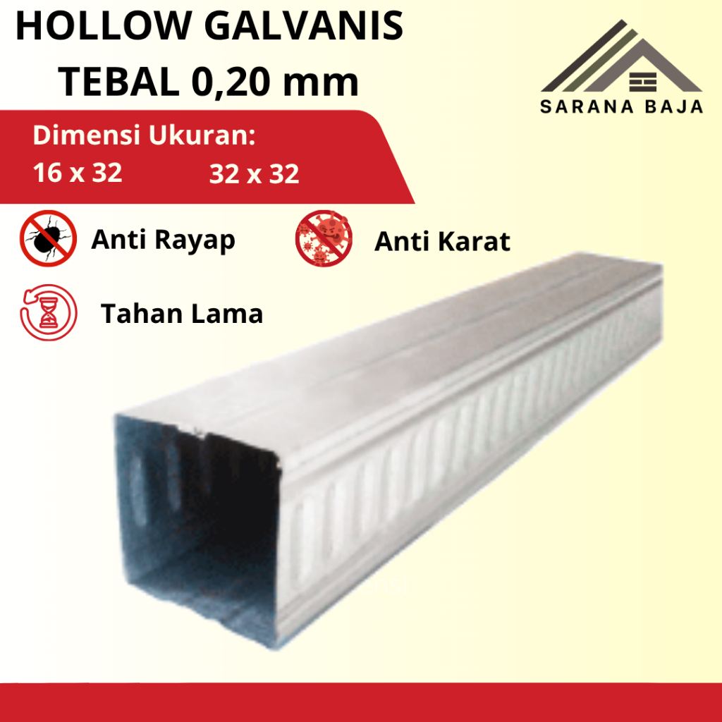 Hollow Galvanis Tebal 0,20