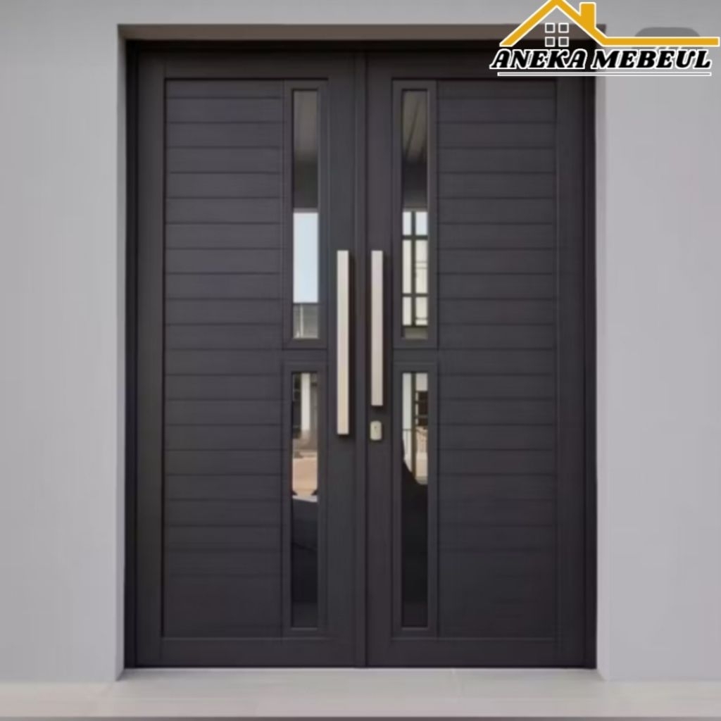 PINTU KUPU2 ALUMUNIUM+KUSEN Ukuran OPENINGAN TEMBOK 210X160 free packing kayu