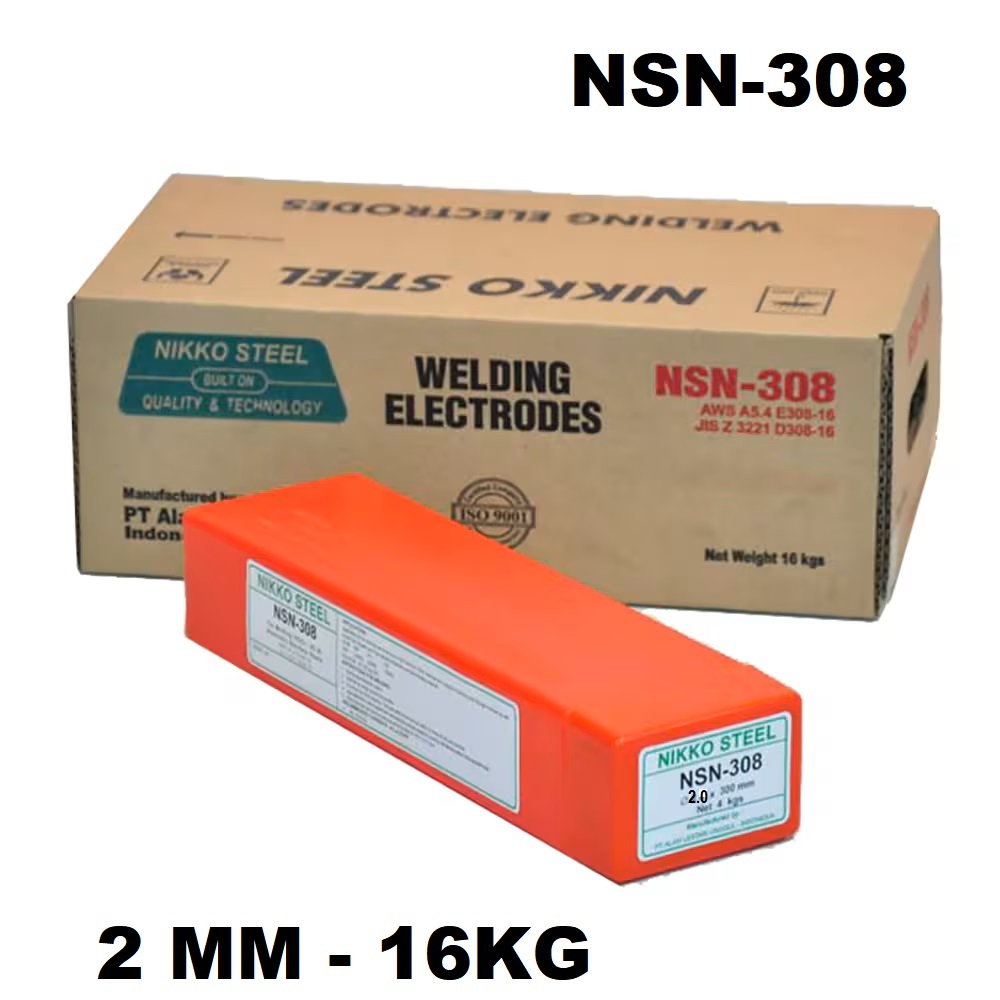 Kawat Las NSN-308 2MM 2,6MM 3,2MM 4MM 2020KG E308-16 Nikko Steel 308 NSN308 2MM 2.6MM 3.2MM 4MM 20KG