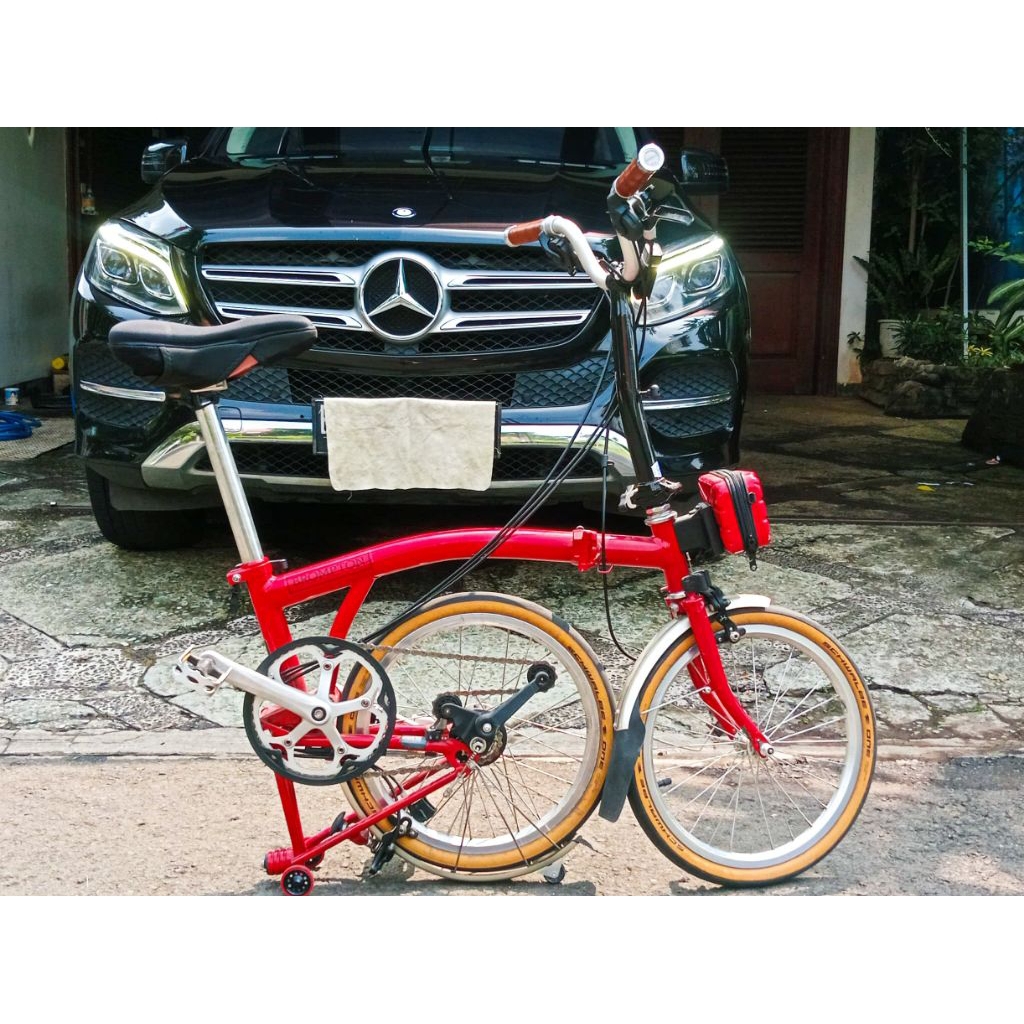 SEPEDA LIPAT BROMPTON MERAH ORIGINAL SECOND