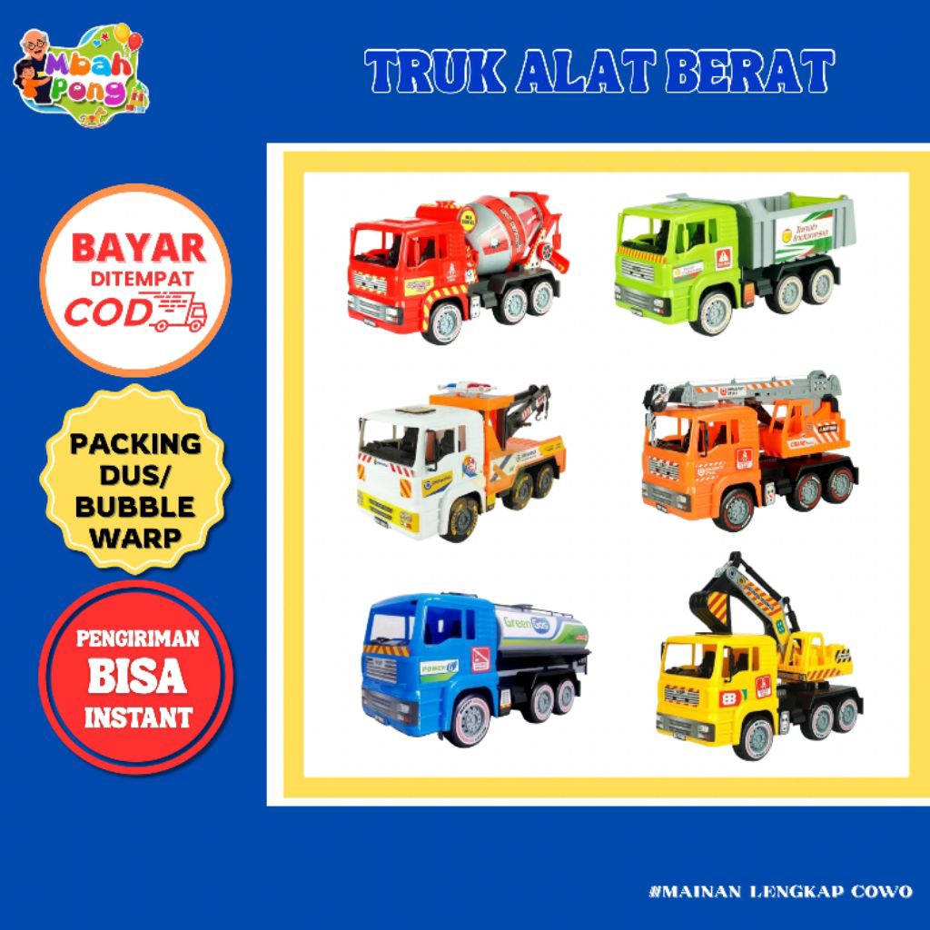 Mobil Kontruksi Alat Berat Ukuran Besar / Truk KGP Excavator, Dump Truk, Molen, Derek, Crain