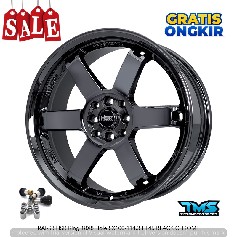 PROMO VELG MOBIL NEW HSR RAI S3 R18 PALANG 6 BLACK CHROME TAMPILAN MEWAH