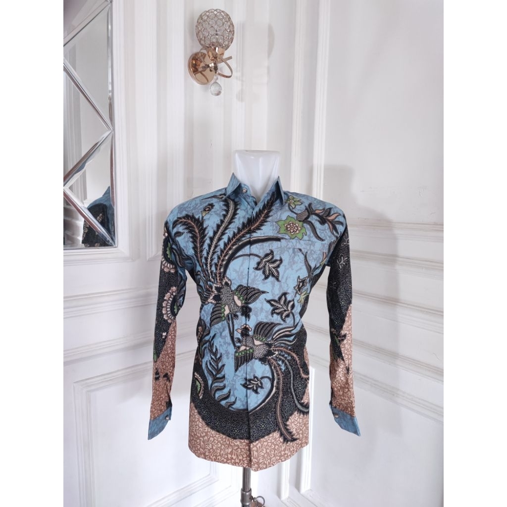 Kemeja Batik Pria Biru Denim
