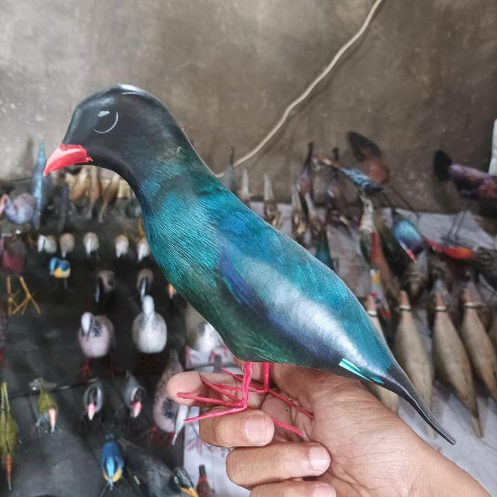 Boneka mainan manuk ocehan cungkok patung burung tengkek buto jontrot manuk panca warna mirip asli t