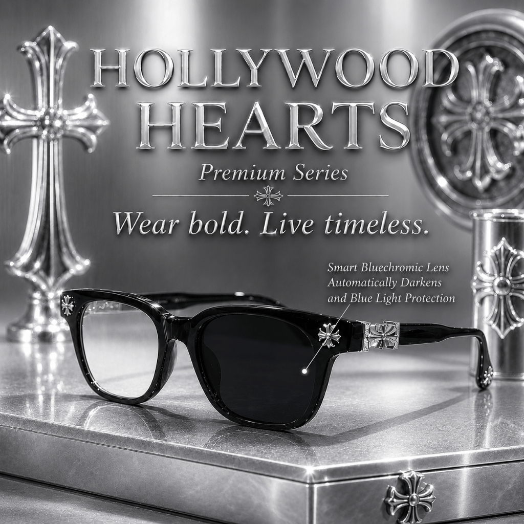 Hype Vision - Kacamata Bluechromic HOLLYWOOD HEARTS HV-89378 Pria Wanita Optik Chrome Anti Radiasi