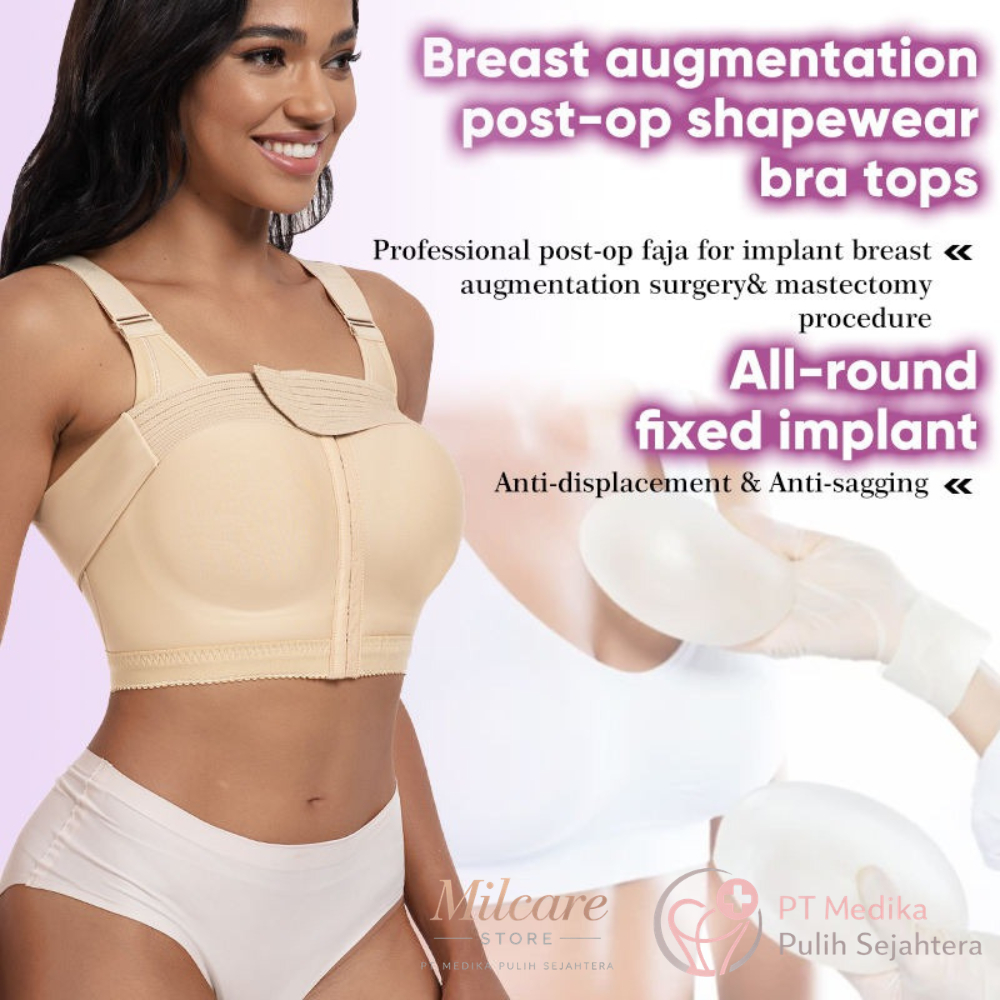 Bra Penyangga Pasca Operasi Implan Payudara - Post Op Bra Breast Augmentation Mastektomi - Kait Depa