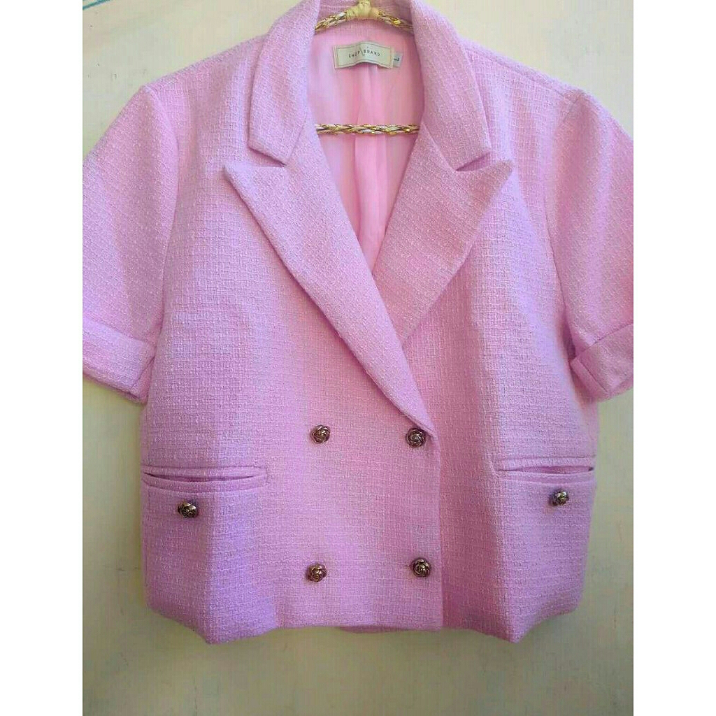 crop tweed pink