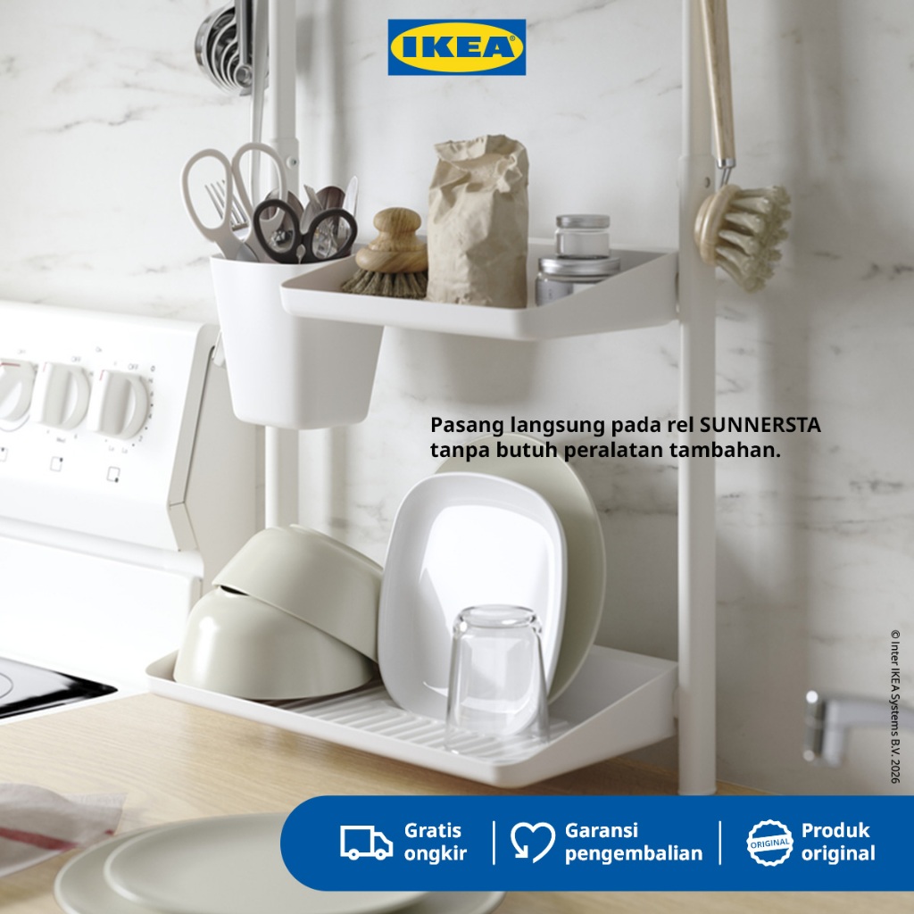 IKEA SUNNERSTA Rak Serbaguna Minimalis Putih 25cm