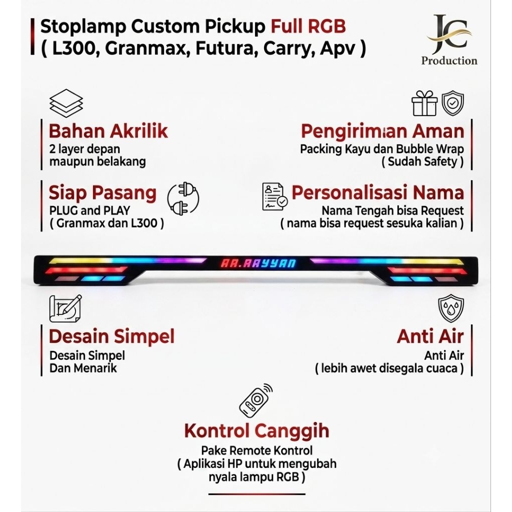 LAMPU REM CUSTOM L300/FUTURA/CARRY/APV/GRANMAX/STOPLAMP CUSTOM FULL RGB
