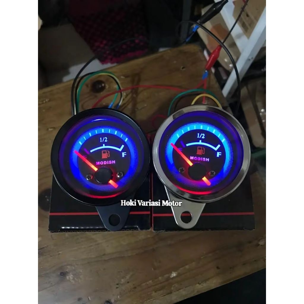AMPERE  FUEL METER LED JARUM AMPERE BENSIN JARUM LED LAMPU UNIVERSAL MOTOR FUEL METER BENSIN AMPERE 