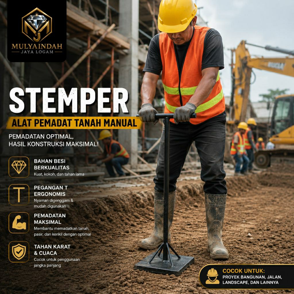 Stamper pemadat tanah manual dengan bahan besi kokoh dan kuat kwalitas istimewa termurah cocok buat 