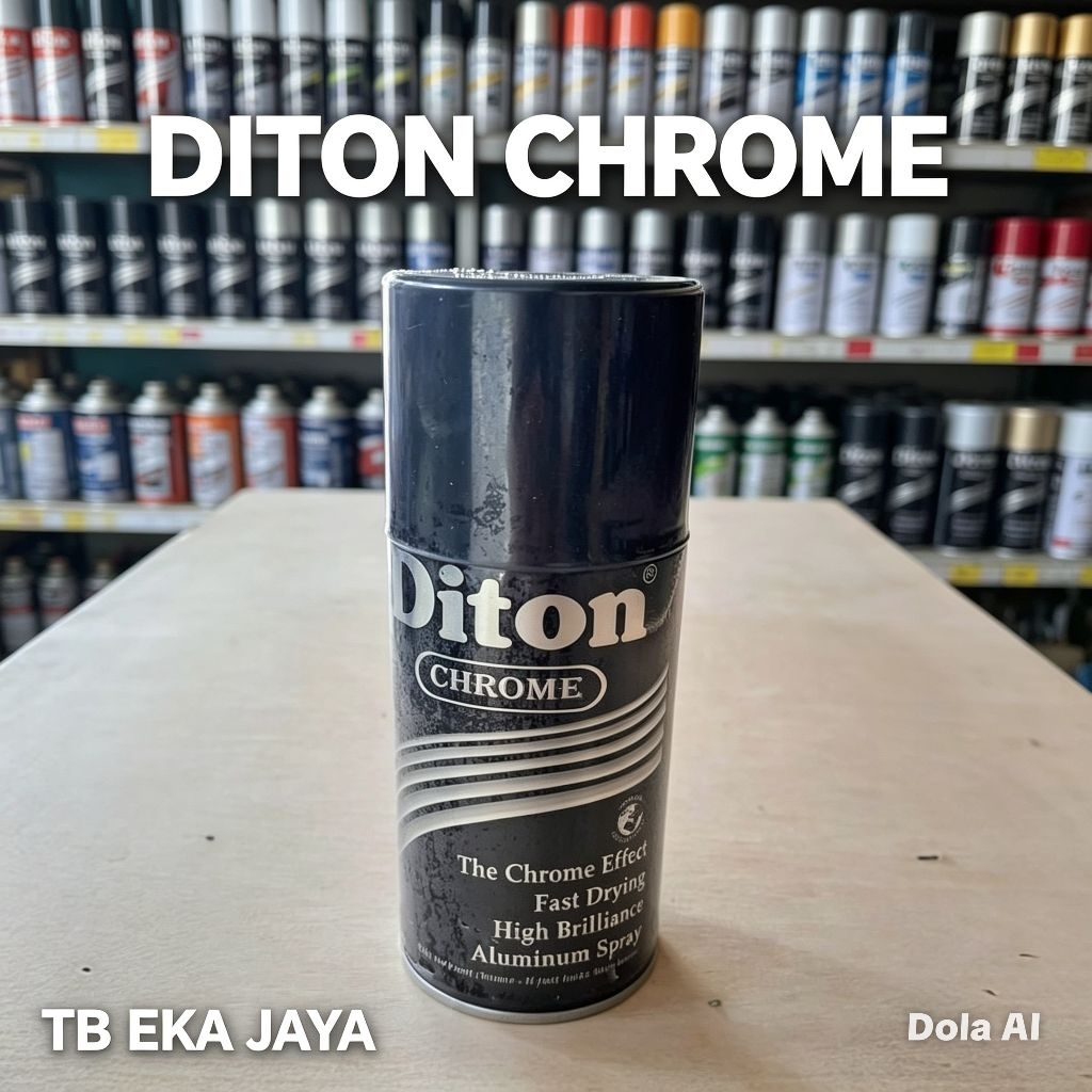 Cat Semprot Spray DITON 300 cc Chrome Krum Crom Efek Kaca Mirror Warna Stainless