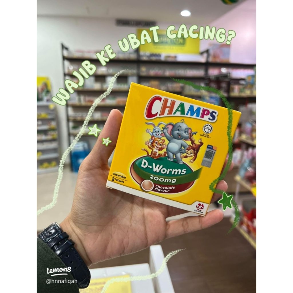 Champs D Worms 200mg Obat Cacing - Isi 2 Tablet