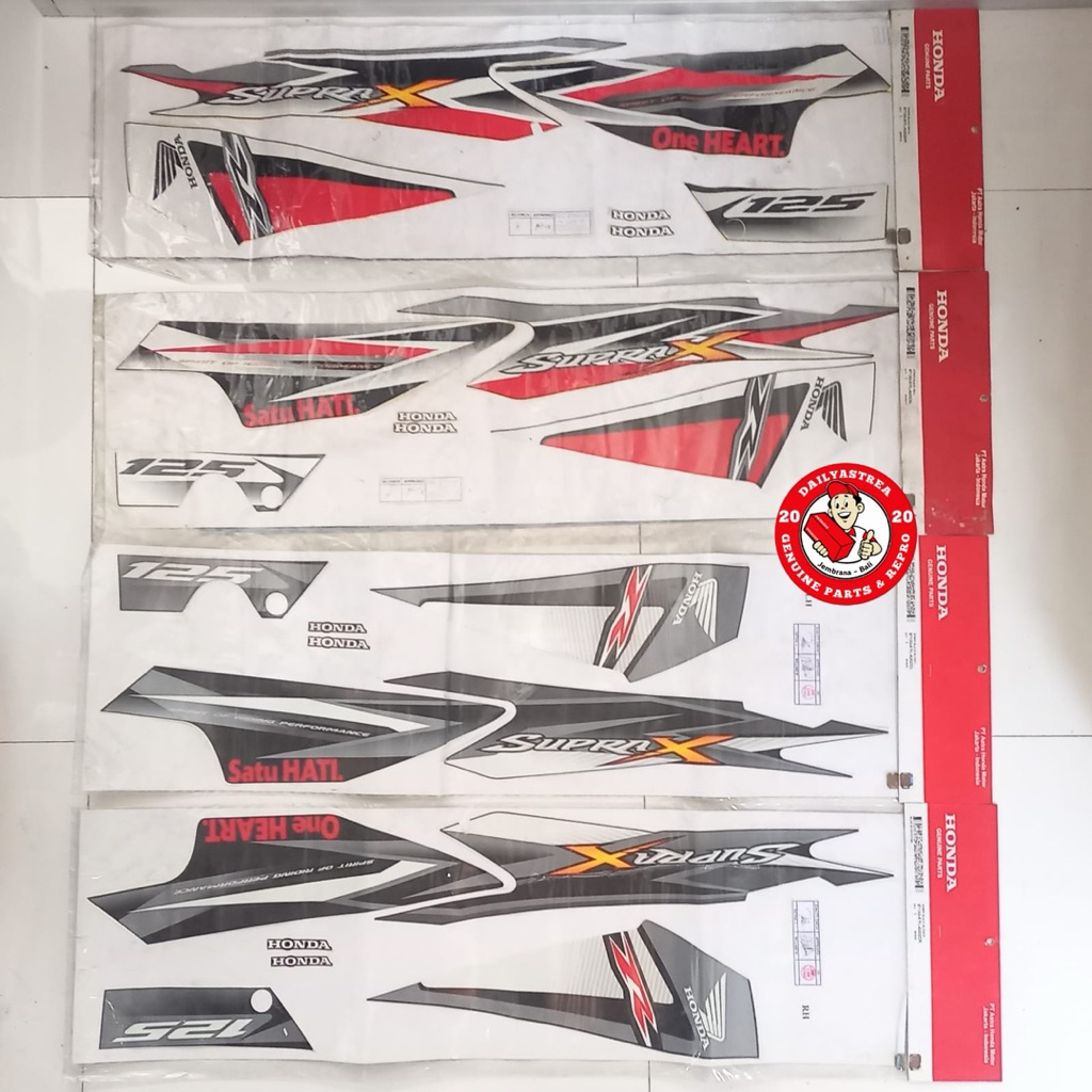 LIS STICKER STRIPING HONDA SUPRA X 125 R BATMAN HITAM MERAH 2014 ORIGINAL 871X0-KYL-A30ZAR A20ZAL