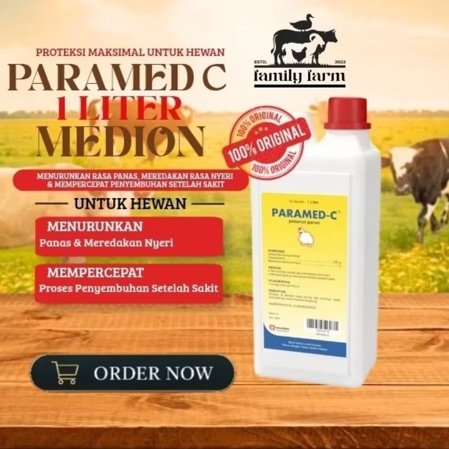 ( Original ) Paramed c 1 Liter Medion - Obat Penurun Panas Pada Ayam Unggas 100% Ampuh