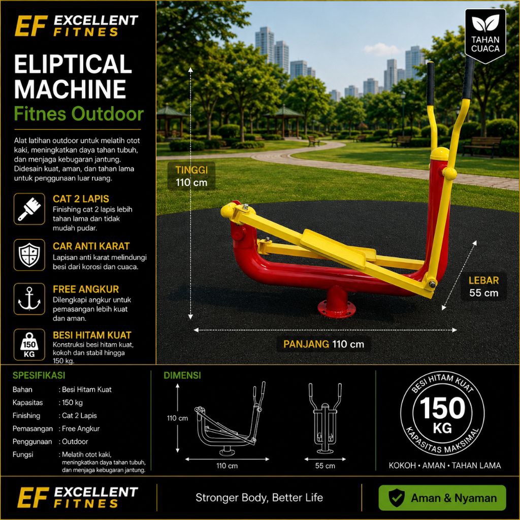 Alat Olahraga Fitness Outdoor Elliptical Machine out door