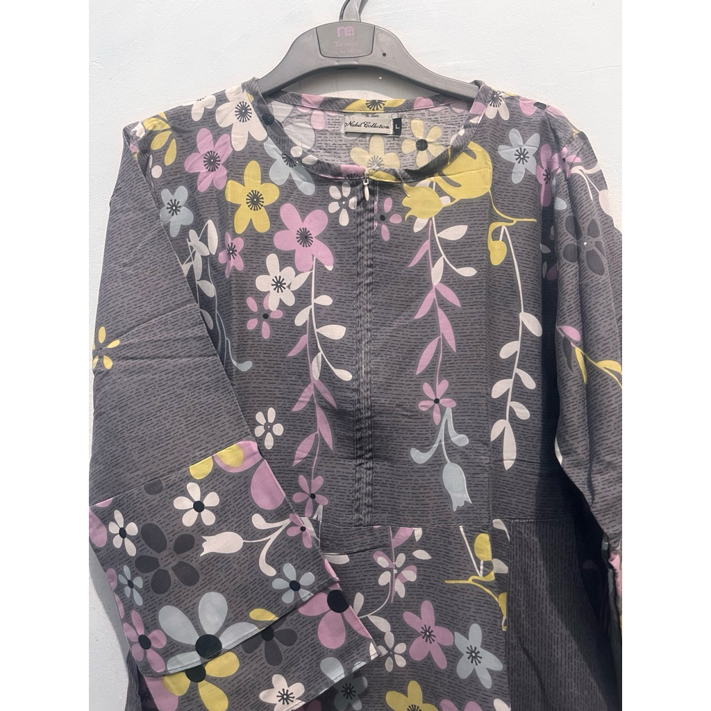 Gamis Dewasa warna abu abu LD 100