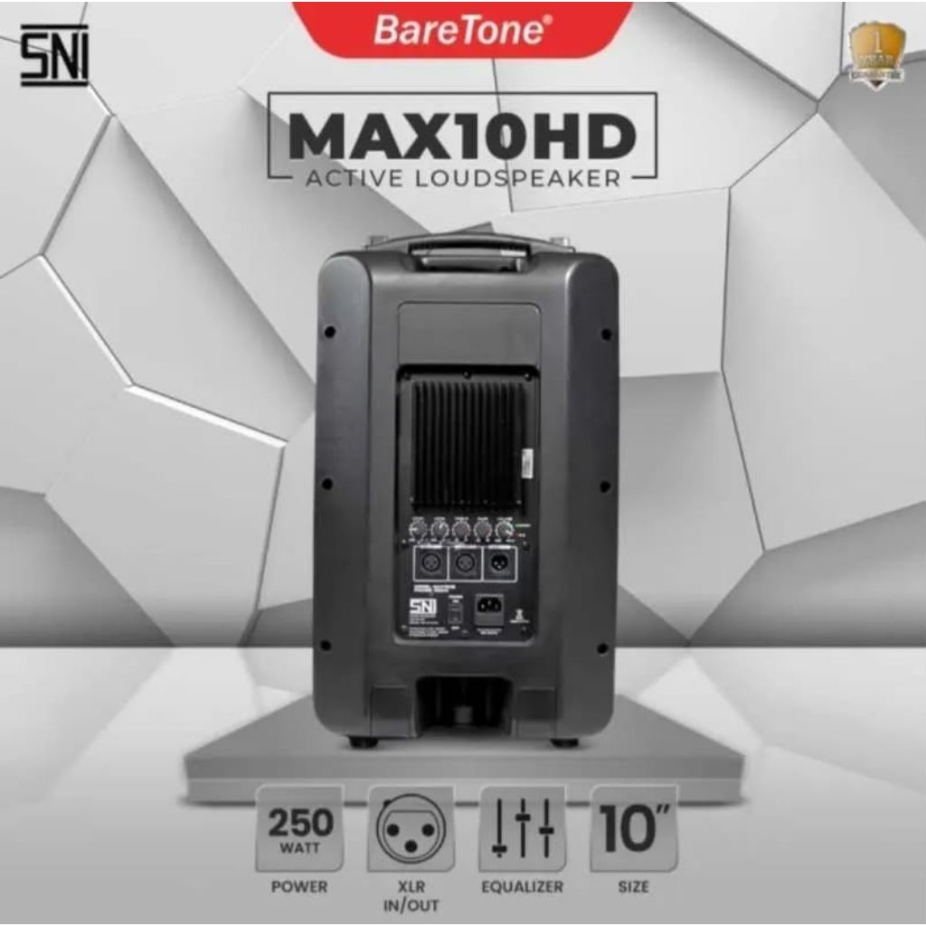 BareTone Audio Active Speaker 10 Inch | MAX10HD