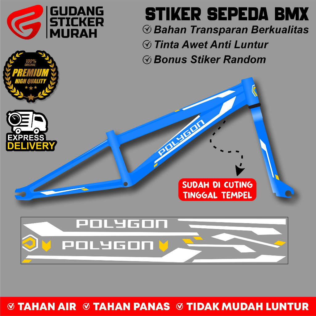 Stiker Striping Sepeda Universal ALL Polygon BMX Pacific Sudah Cutting 03