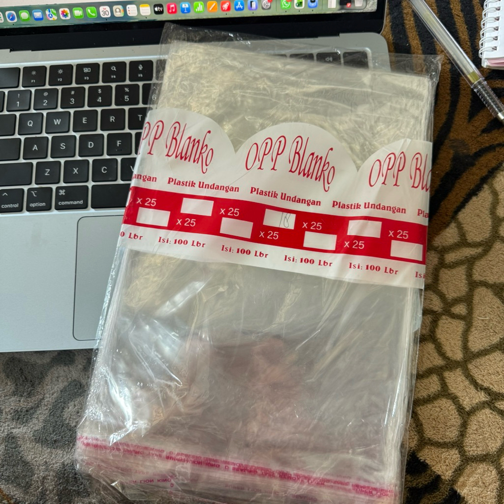 100 PCS Plastik OPP Tebal 03 Seal Double Press 16 x 25 Plastik OPP Tebal