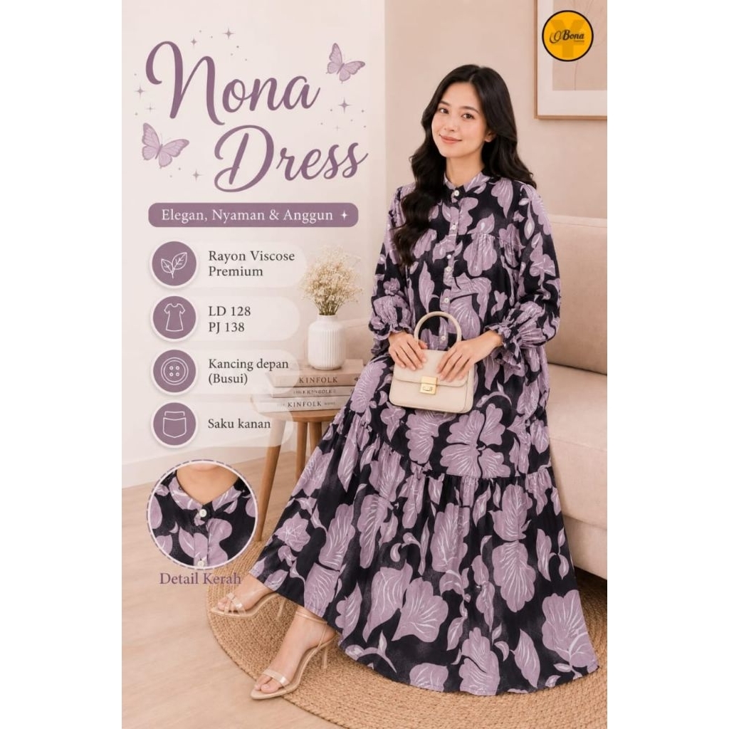 KEISHA // ANNA // RAINA // SHAKILA // NONA MAXI // GAMIS DRES KATUN MAXI MOTIF PRRMIUM // ORI BONA