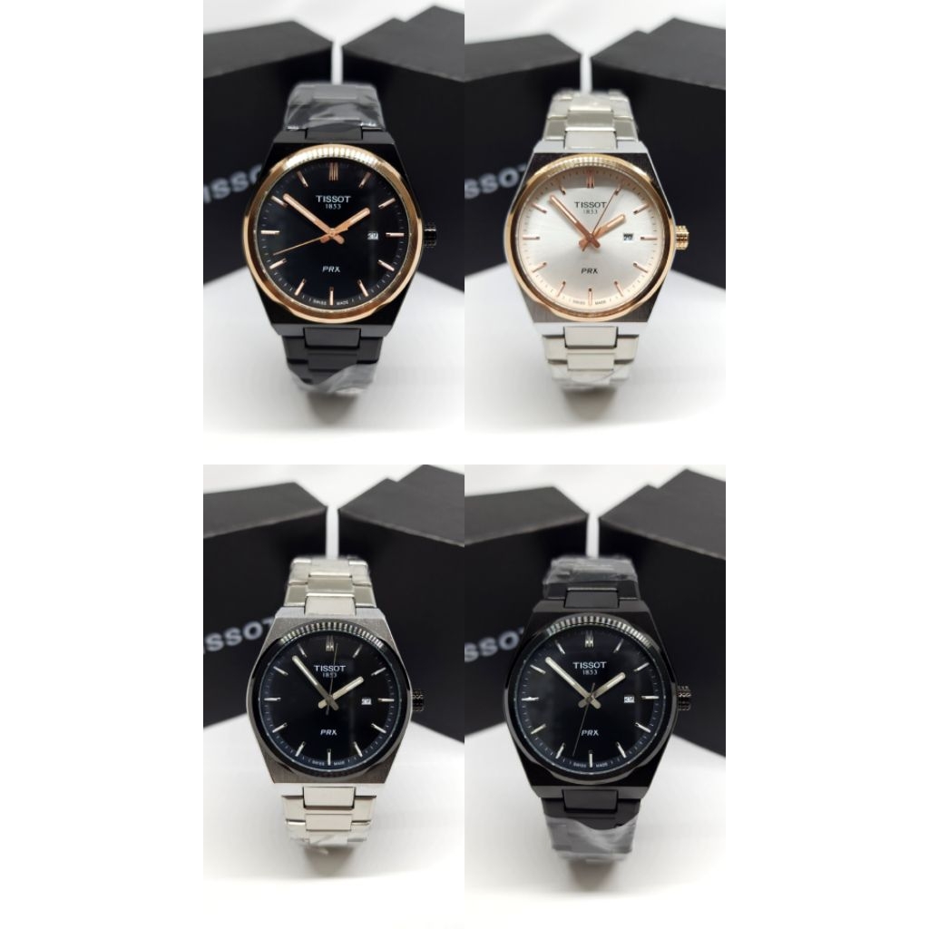 Jam Tangan Pria T550T PRX Quartz Tali Rantai Stainless Steel Classic Mewah - Water Resistant
