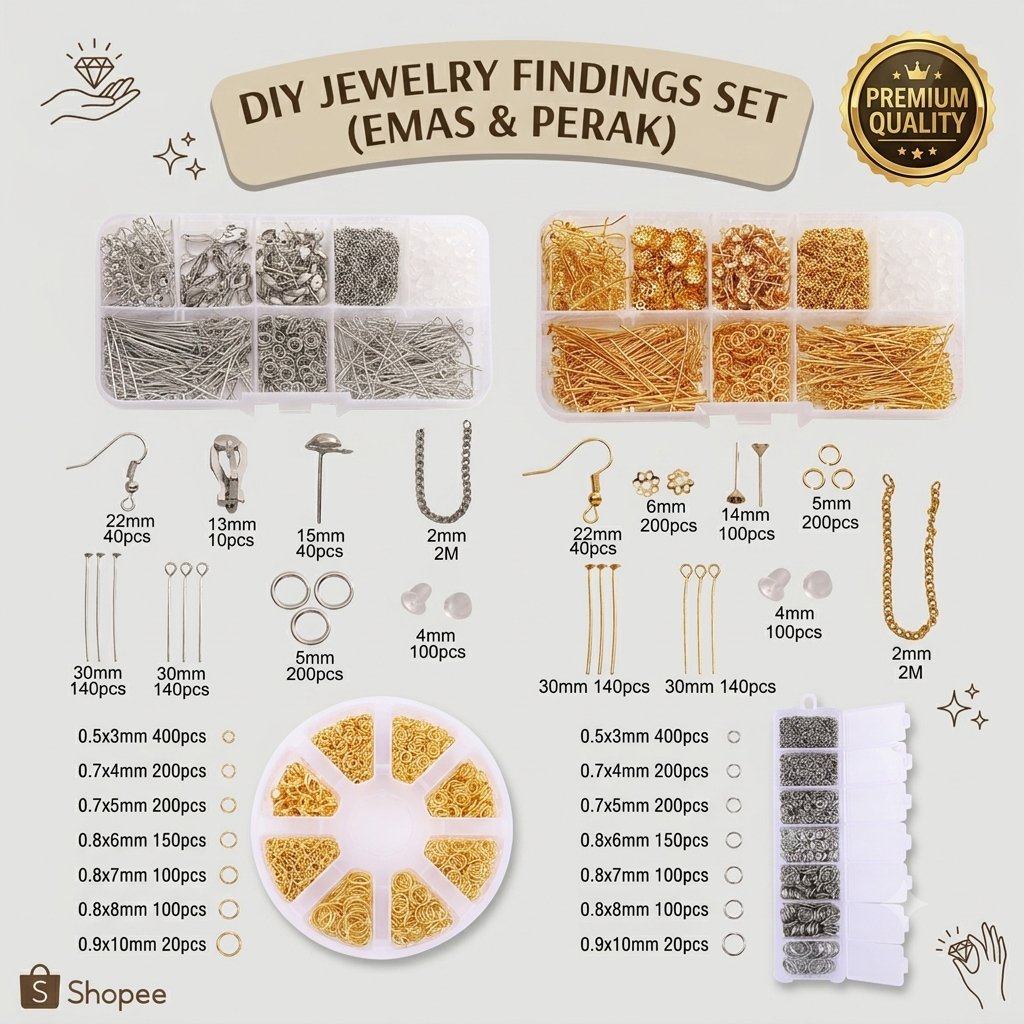 Aineed | Set DIY Jewelry Making Kit - Perlengkapan Bahan Aksesoris Kalung Anting Gelang Lengkap – Ri